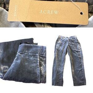 Easy Velvet Pants Sz 4P J.Crew gray silver NWT